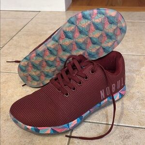 NOBULL Burgundy Sneakers with Multicolor Sole